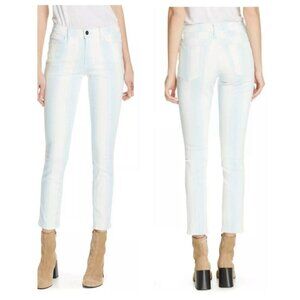 FRAME NWT $230 Le High Skinny Crop Stripe Jeans Blue White Ombré Size 27